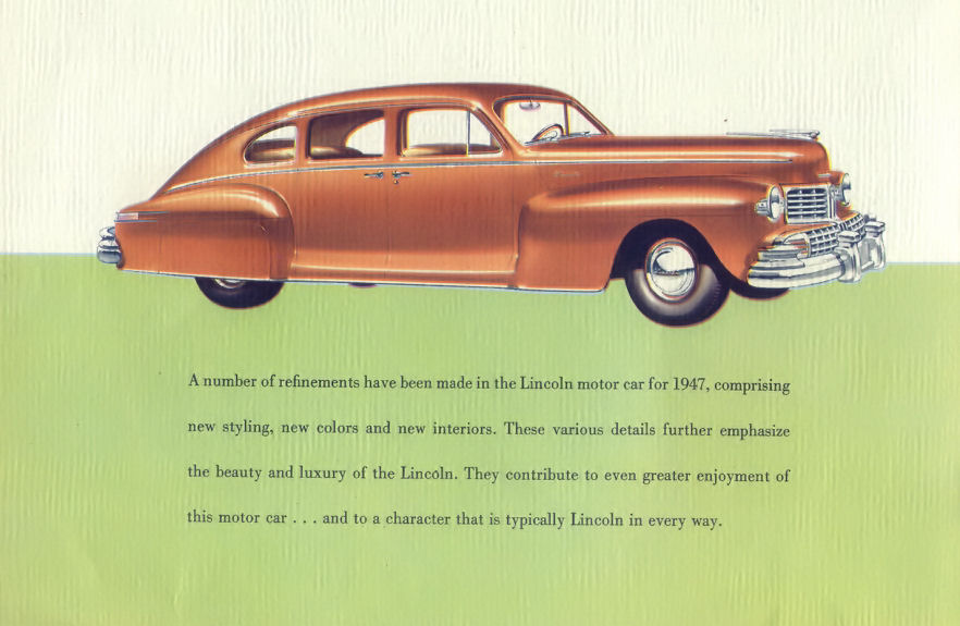 1947 Lincoln Folder Page 1